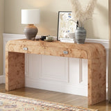 U_STYLE Modern Entryway Table with Burl Wood Veneer,Suitable for Entryway, Hallway, Living Room, N711P216235D