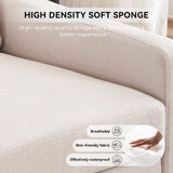 011-Linen Fabric 360&deg Swivel Accent Chair with Upholstered,One Back Pillow,Armrest with Rivets W527P190828