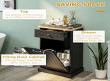 Kitchen Tilt Out Trash Bin Cabinet Free Standing Recycling Cabinet Trash Can Holder With Drawer, 72686953