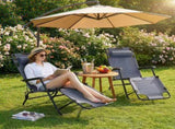 Portable Dual Purposes Extendable Folding Reclining Chair Grey 73061425
