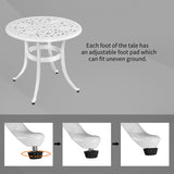 Phoenix Cast Aluminum Round Table, Patio End Table Side Table, Cast Aluminum Cocktail Table, Outdoor 23436052