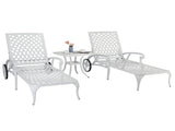 193*64.5*93cm Backrest Adjustable Courtyard Cast Aluminum Lying Bed White 04914009