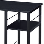 ZUN Black 2-Shelf Rectangular Writing Desk B062P184552