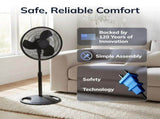 16" 3-Speed Oscillating, Adjustable Height, Pedestal Fan S16500 31567919