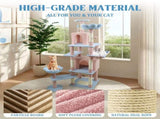 71 inch flower cat tree with large condo removable flower cushion and hammock blue 54622227