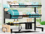 Over The Sink Drying Rack,31"-39"L x 12"W x 30.5"H Expandable Drainer, Stainless Steel 94157592