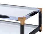 Lafty Clear Glass & White Brushed Finish Coffee Table B2726P256354