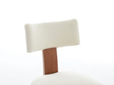 064-Set of 2 Linen Fabric Modern Armless Dining Chairs With Curved backrest and Solid Wooden Legs 98421973
