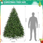 ZUN 7ft Artificial Christmas Tree, Premium Unlit Hinged Spruce Full Tree with 2231 Branch Tips, Metal W2773P197098