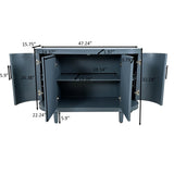 Modern Curved Sideboard 47.2-Inch Decorative Storage Cabinet Wooden Console Table Coffee Bar Cabinet W757P190337