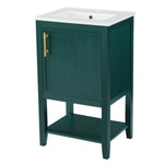 ZUN 20" Bathroom Vanity with Sink, Bathroom Cabinet with Soft Closing Door, Storage Rack and Open Shelf, WF308492AAF