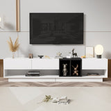ON-TREND Sleek and Stylish TV Stand with Perfect Storage Solution, Two-tone Media Console for TVs Up WF311772AAK