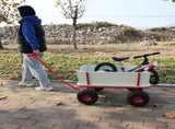 Wooden carriage four-wheel design, Load-bearing capacity 260LBS,Children's outdoor stroller, W227P379504