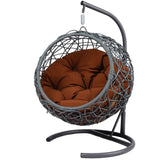Cat Swing Bed with Stand & Cushion, Cat Egg Chair with Rattan Wicker Appearance, Indoor Hanging 14762130