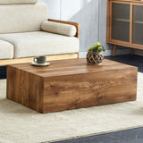 Modern MDF coffee table with wood texture pattern -39.37x23.62x11.81 inches - stylish and durable W1151P194277