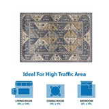 ZUN Tiled Border Area Rug B03597937