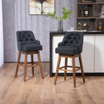 ZUN COOLMORE Bar Stools Set of 2 Counter Height Chairs with Footrest for Kitchen, Dining Room And 360 W395P145294