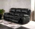 ZUN ACME Zuriel Motion Sofa, Black Synthetic Leather LV52285