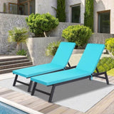 ZUN 2PCS Set Outdoor Lounge Chair Cushion Replacement Patio Funiture Seat Cushion Chaise Lounge Cushion 39707232