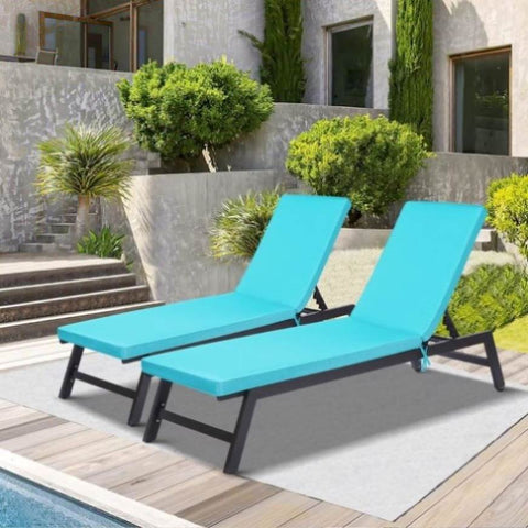 ZUN 2PCS Set Outdoor Lounge Chair Cushion Replacement Patio Funiture Seat Cushion Chaise Lounge Cushion 39707232