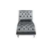 COOMORE Velvet Chaise Lounge Indoor,Button-Tufted Upholstered Chaise Lounge Chair with Pillow for W39538683