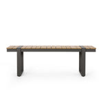 ZUN Outdoor Dining Bench, Gray + Natural 70498.00GRY