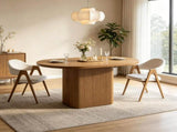 Oval Kitchen Dinner Table 47.24 Inch Dining Table With Hollow Base for 4 40049683