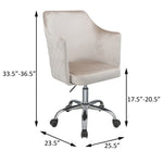 ZUN Champagne and Chrome Swivel Office Chair B062P182758