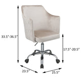 ZUN Champagne and Chrome Swivel Office Chair B062P182758