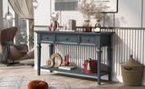 ZUN Classic Retro Style Console Table with Three Top Drawers and Open Style Bottom Shelf, Easy Assembly 41543820