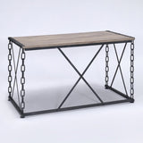Rustic Oak and Antique Black Rectangular Desk B062P189119