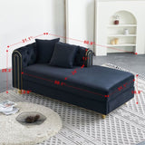 66.9''W Velvet Chaise Lounge,Luxury Modern Chaise Furniture,Tufted Back with 2pcs toss pillows for W579P224635