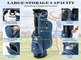 Blue Golf Stand Bag 3-Way Dividers Polyester Lightweight with 4 Zipper Pockets for Travel 76935516