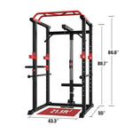 ZUN Power Cage Squat Rack Stands Gym Equipment 1000-Pound Capacity Exercise pull-up down 44896527