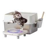 Stainless Steel Cat Box with Lid, Extra Large Pan with High Sides for Big Cats, Kitty 46653088