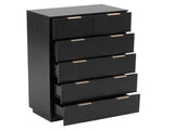 Black P2 Particle Board and Density Board 7241117cm Wavy Pattern Drawer Front Five-Level Six-Drawer 76922842