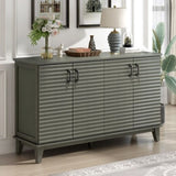 TREXM Sideboard with 4 Door Large Storage Buffet with Adjustable Shelves and Metal Handles for GL-WF310444AAE