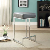 Grey and Chrome Upholstered Counter Height Stool B062P145623