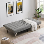 ZUN WOOD FRAME, STAINLESS LEG, FUTON, SOFA BED GREY W2297P247601