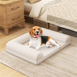 ZUN 36" Orthopedic Dog Bed,Egg-Foam Dog Crate Bed with 3-Side Bolster and Removable Washable Bed 95658556