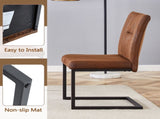 4 Ergonomic Brown Technology Fabric Dining Chairs, Perfectly Blending Comfort And Simplicity. A Box W1151P266890