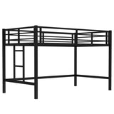 Twin Size Metal Loft Bed, Loft Bed with Easy Climbing Ladder and Guardrails for Kids, Black W1580P309651