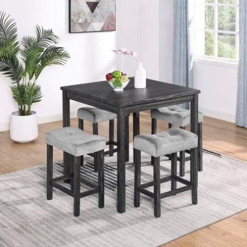 ZUN Dining Table, Bar Table and Chairs Set, 5 Piece Dining Table Set, Industrial Breakfast Table Set, W1781140360