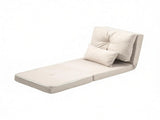 Beige Convertible Floor Sofa Bed No Assembly Required Folding Upholstered Couch, Adjustable 92641017