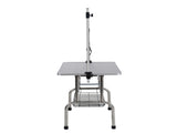 36" Folding Dog Pet Grooming Table Stainless Steel Frame Rubber Mat on Board with Adjustable Arm and 90395120
