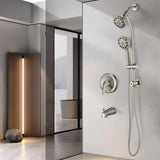 Drill-Free Stainless Steel Slide Bar Combo Rain Showerhead 7-Setting Hand, Dual Shower Head Spa W1219P155531