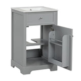 20" Bathroom Vanity with Sink, Bathroom Cabinet with Soft Closing Door, Storage Rack and Adjustable N725P218017E