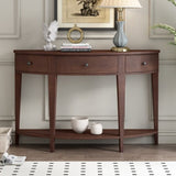 U-Style Modern Curved Console Table Sofa Table with 3 drawers and 1 Shelf for Hallway, Entryway, WF312995AAD
