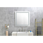 ZUN 36x36 Inch LED Bathroom Mirror with Frontlit and Backlit, Wall Mounted Vanity Mirror with Smart 70066575