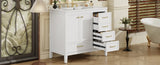 36" Bathroom Vanity with Sink, Bathroom Cabinet with Soft-Closing Door, 4 Drawers of Different N759P293646K